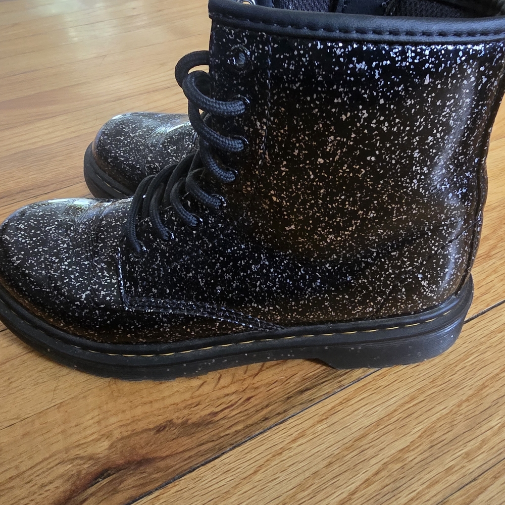 Dr. Martens Kids Black Sparkle Boots